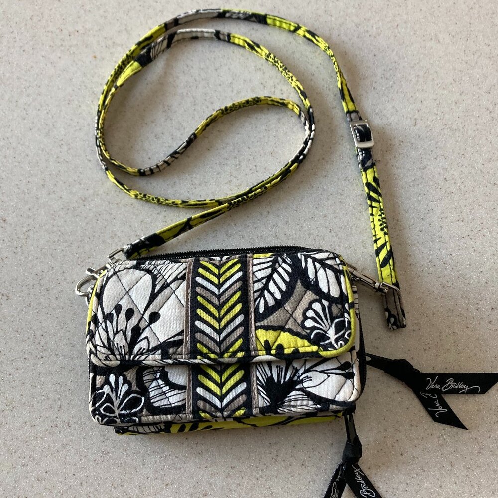 Vera Bradley Citron Double Zip Crossbody Wallet